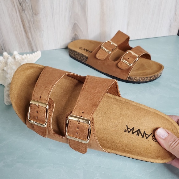 Anna Shoes - NEW Croc Embossed Buckle Sandal